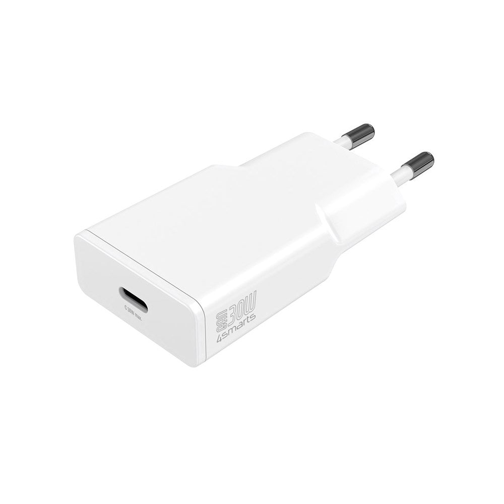 4Smarts PD Slim Vægoplader GaN 30W m. USB-C - Hvid