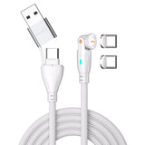 Magnetisk Kabel m. USB-C/A - 4smarts - 100W - 1.8m - Hvid