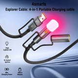 4-i-1 USB-C Outdoor Kabelsæt - 4smarts - 60W / 1m - Sort