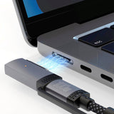 2-i-1 Opladningskabel - 4smarts - USB-C Kabel & MagSafe 3 Adapter - 100W / 2m - Sort