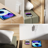 FlatPlug Slim Dual Vægoplader - 4smarts - 65W / 2x USB-C - Hvid