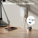 FlatPlug Slim Dual Vægoplader - 4smarts - 65W / 2x USB-C - Hvid