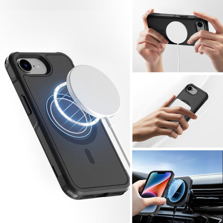 4smarts - iPhone 16e Defend Hybrid Cover - MagSafe Kompatibel - Sort