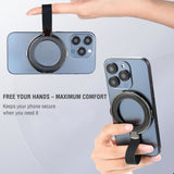 Magnetisk Finger Ring - 4smarts - MagSafe Kompatibel - 2 stk - Sort / Orange