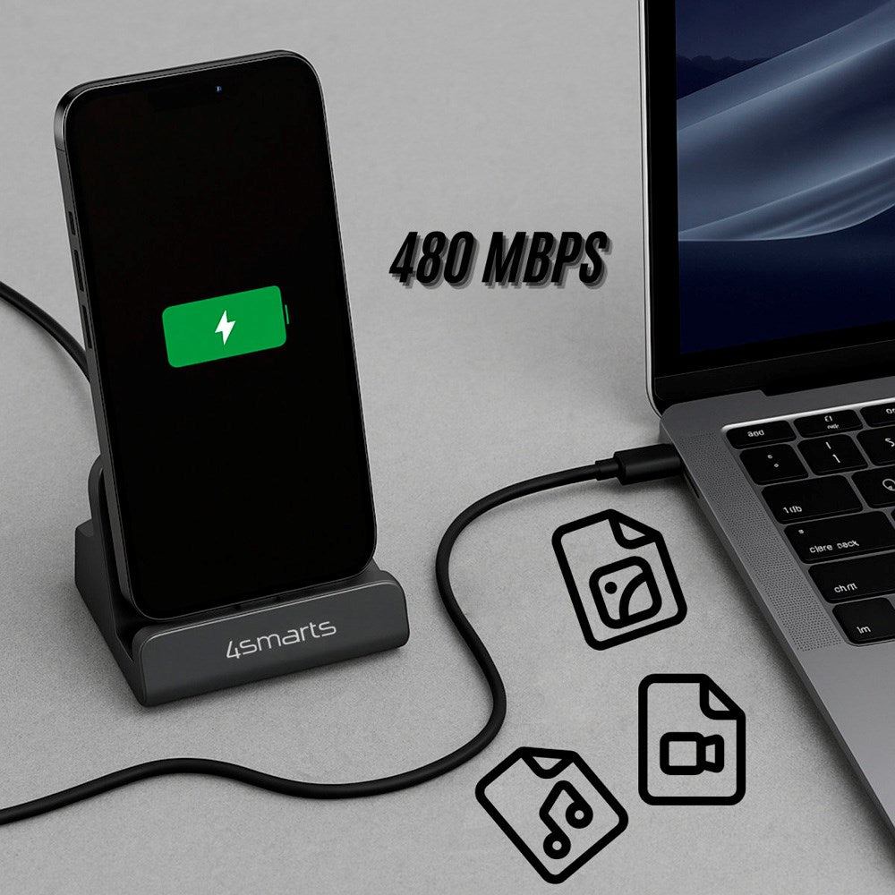4smarts - 60W Opladningsstation USB-C - Grå