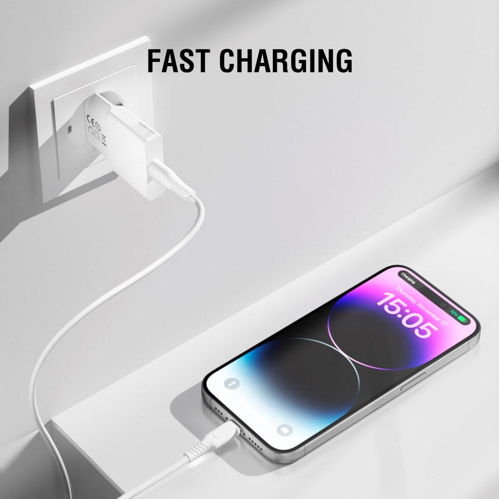 4smarts - USB-C til USB-C Kabel 60W - 1.5 m - Hvid