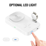 4smarts - 3-i-1 Qi2 Trådløs Opladningsstation - MagSafe Kompatibel - Hvid