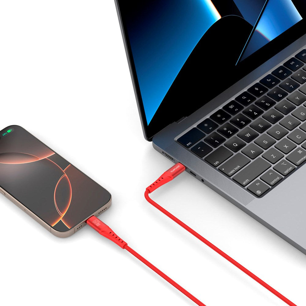 4smarts - USB-C til USB-C Kabel 60W - 1.5 m - Rød