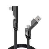 4smarts - ComboCord 2-i-1 Retvinklet Kabel 240W - 1.5m - Grå