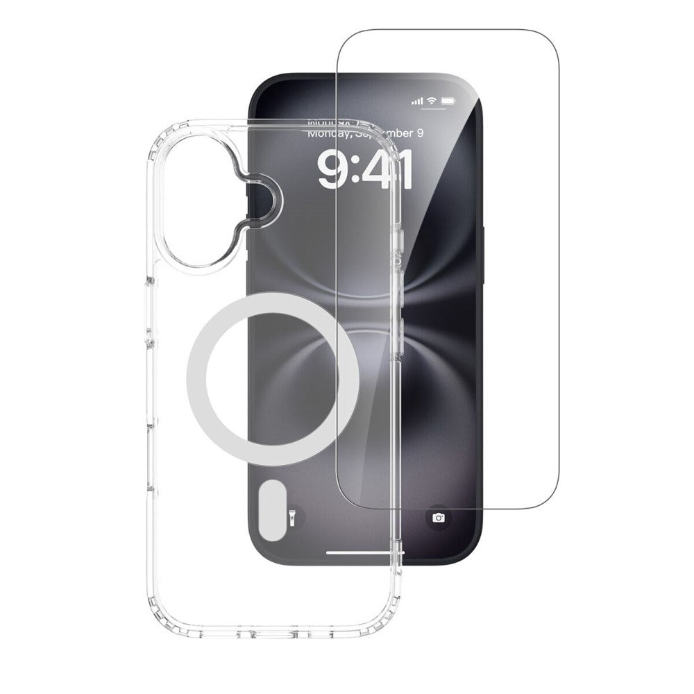 iPhone 17 - 4Smarts 360° Beskyttelsessæt m. Cover & Skærmbeskyttelsesglas - MagSafe Kompatibel - Gennemsigtig