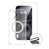 iPhone 17 - 4Smarts 3-i-1 Premium Starter Set - MagSafe Mobil Cover, Skærmbeskyttelse & 20W Vægoplader - Gennemsigtig / Hvid