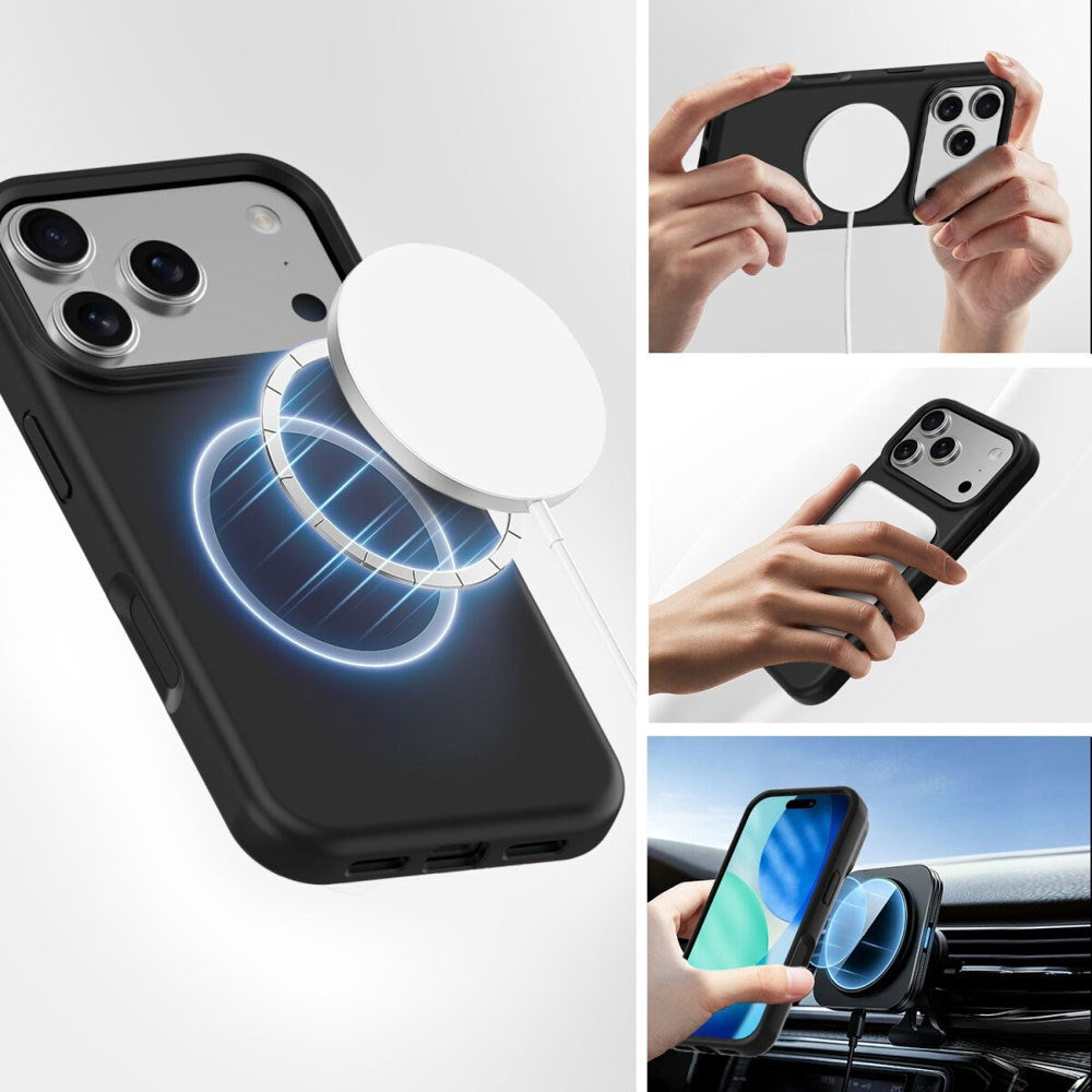 4Smarts iPhone 17 Pro Silikone Mobil Cover - MagSafe Kompatibel - Sort