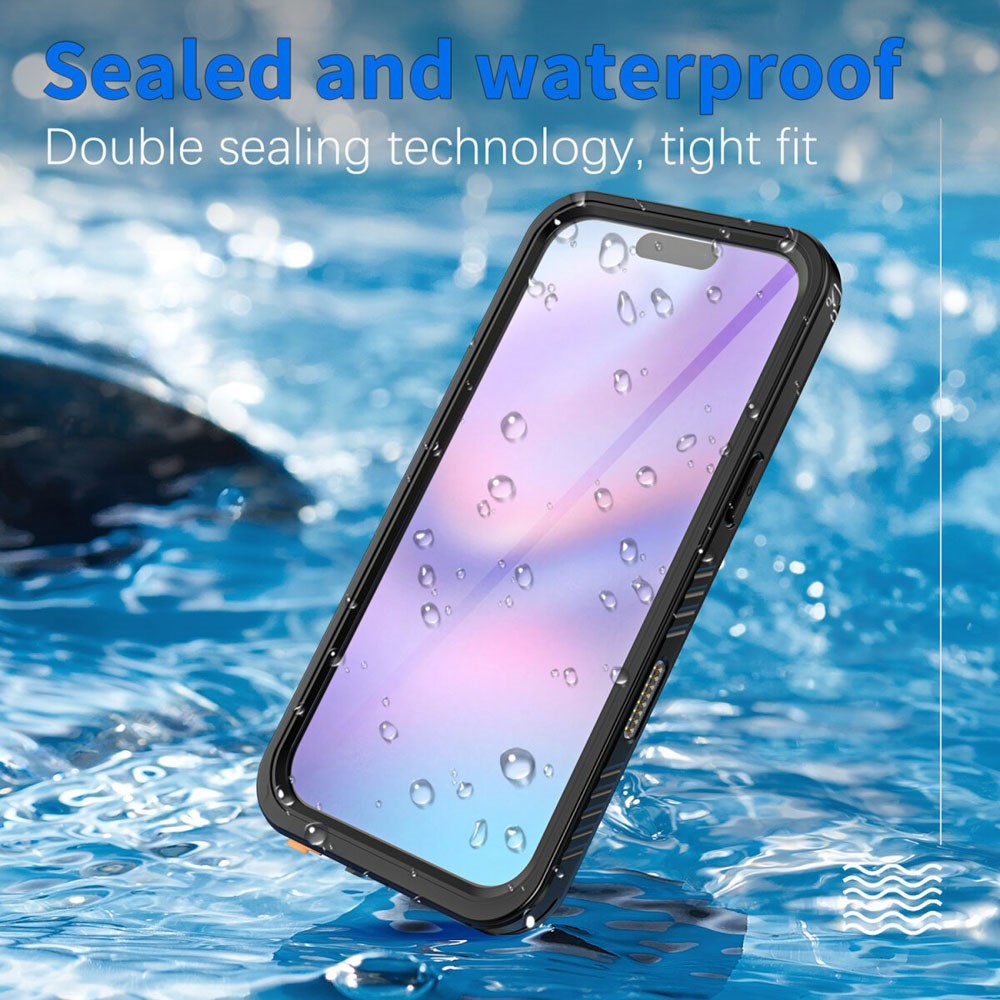 iPhone Air 4Smarts Vandtæt All Around Cover - MagSafe Kompatibel - Gennemsigtig / Sort