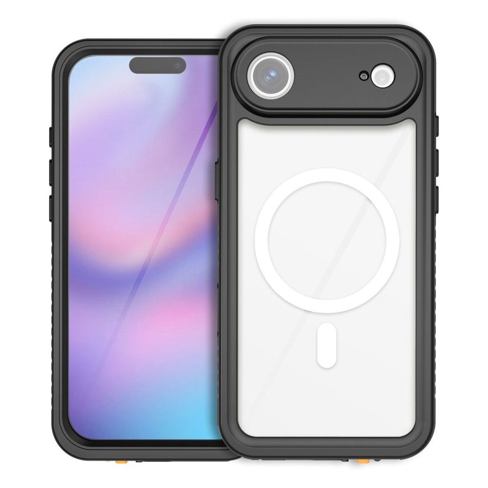 iPhone Air 4Smarts Vandtæt All Around Cover - MagSafe Kompatibel - Gennemsigtig / Sort
