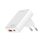4smarts FlatPlug 20W Vægoplader - 1 x USB-C - 1 x USB-A - Hvid