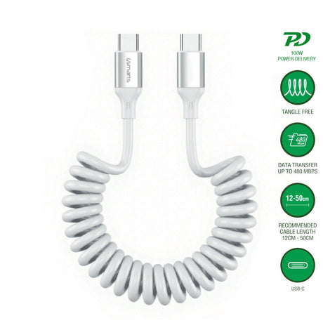 4smarts USB-C til USB-C Kabel - 100W - 50cm - Hvid