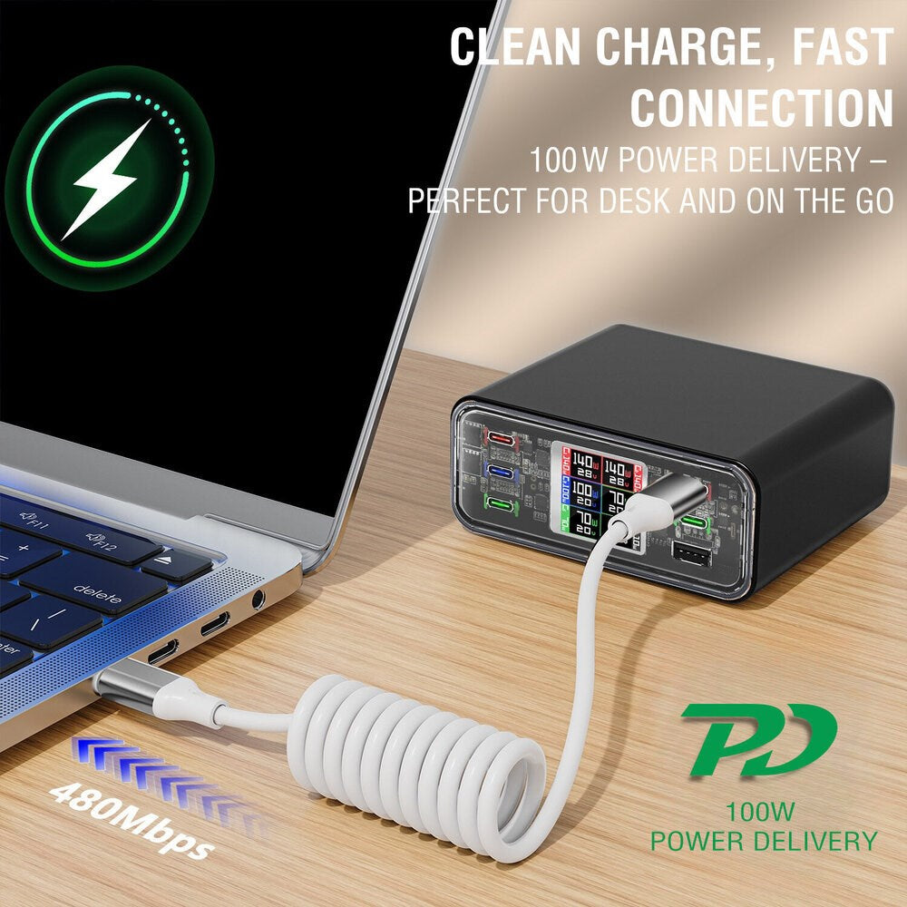 4smarts USB-C til USB-C Kabel - 100W - 50cm - Hvid