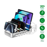 4smarts Ladestation m. 5x USB-C Kabel & 1x 4-i-1 Multikabel - 100W - Sølv