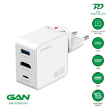 4smarts 3-i-1 HDMI Hub Vægoplader - 65W - Hvid