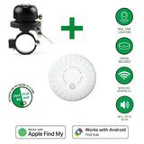 4smarts SkyTag GPS Tracker med Ringklokke til Cykel - Apple Find My & Android Find Hub - Hvid / Sort