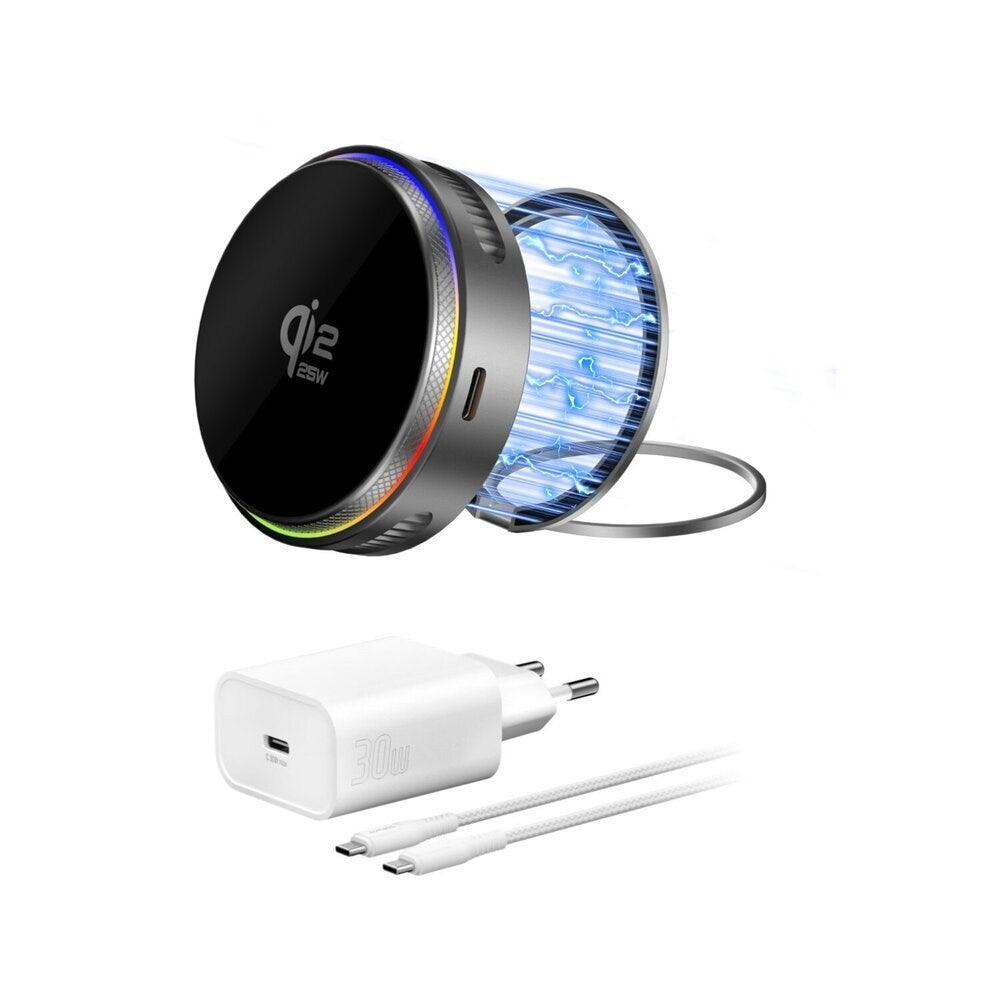 4smarts Opladningssæt - MagSafe Oplader / Vægoplader / Kabel - Hvid