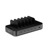 4smarts Ladestation m. 5x USB-C Kabel & 1x 4-i-1 Multikabel - 100W - Sort