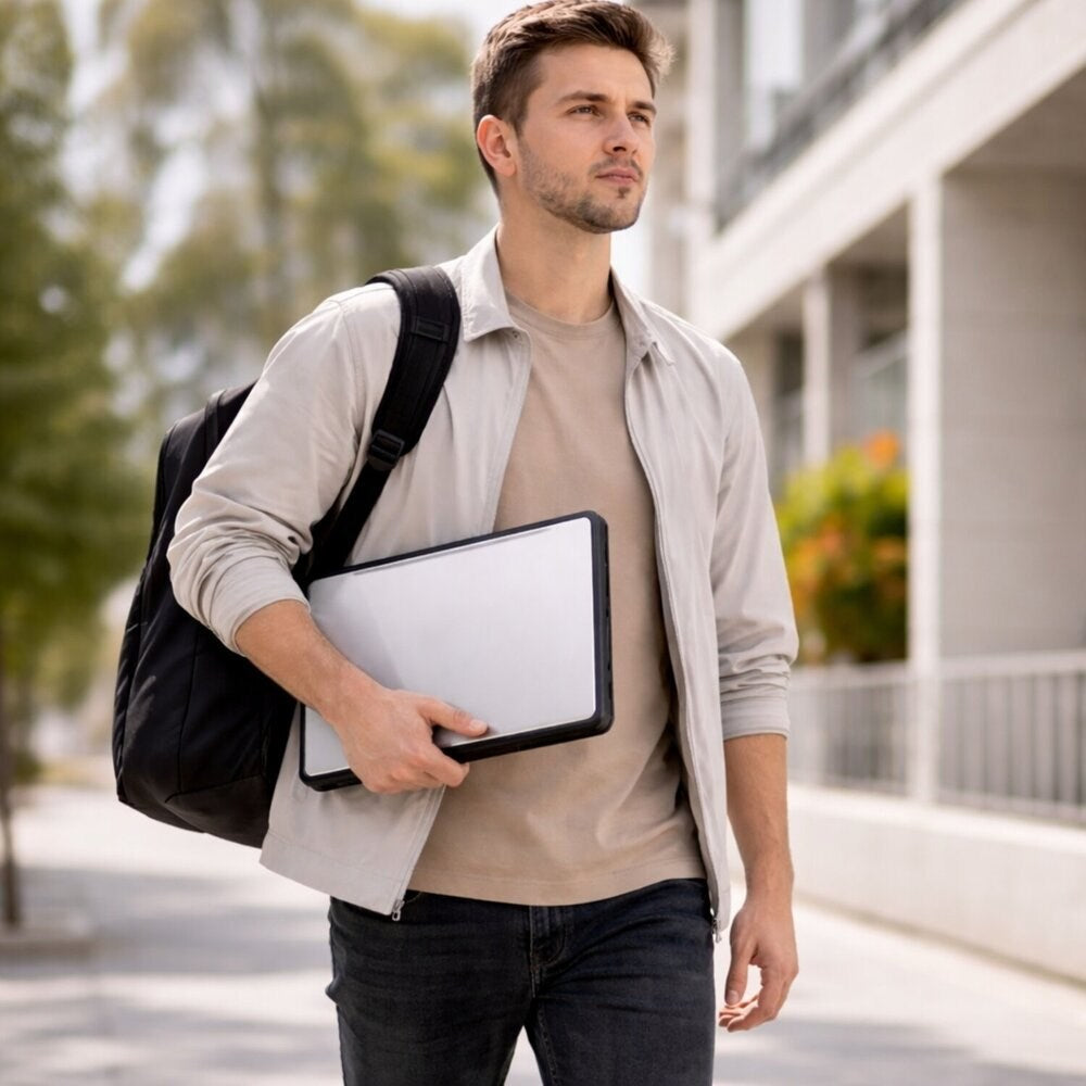 MacBook Neo 13 A18 Pro (2026) 4smarts Case m. Stødabsorberende Kanter - Gennemsigtig / Sort