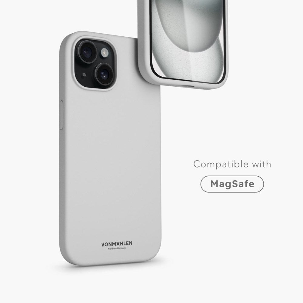 Vonmählen iPhone 15 Plus Eco Silikone Bagside Cover - MagSafe Kompatibel - Grå