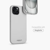 Vonmählen iPhone 15 Plus Eco Silikone Bagside Cover - MagSafe Kompatibel - Grå
