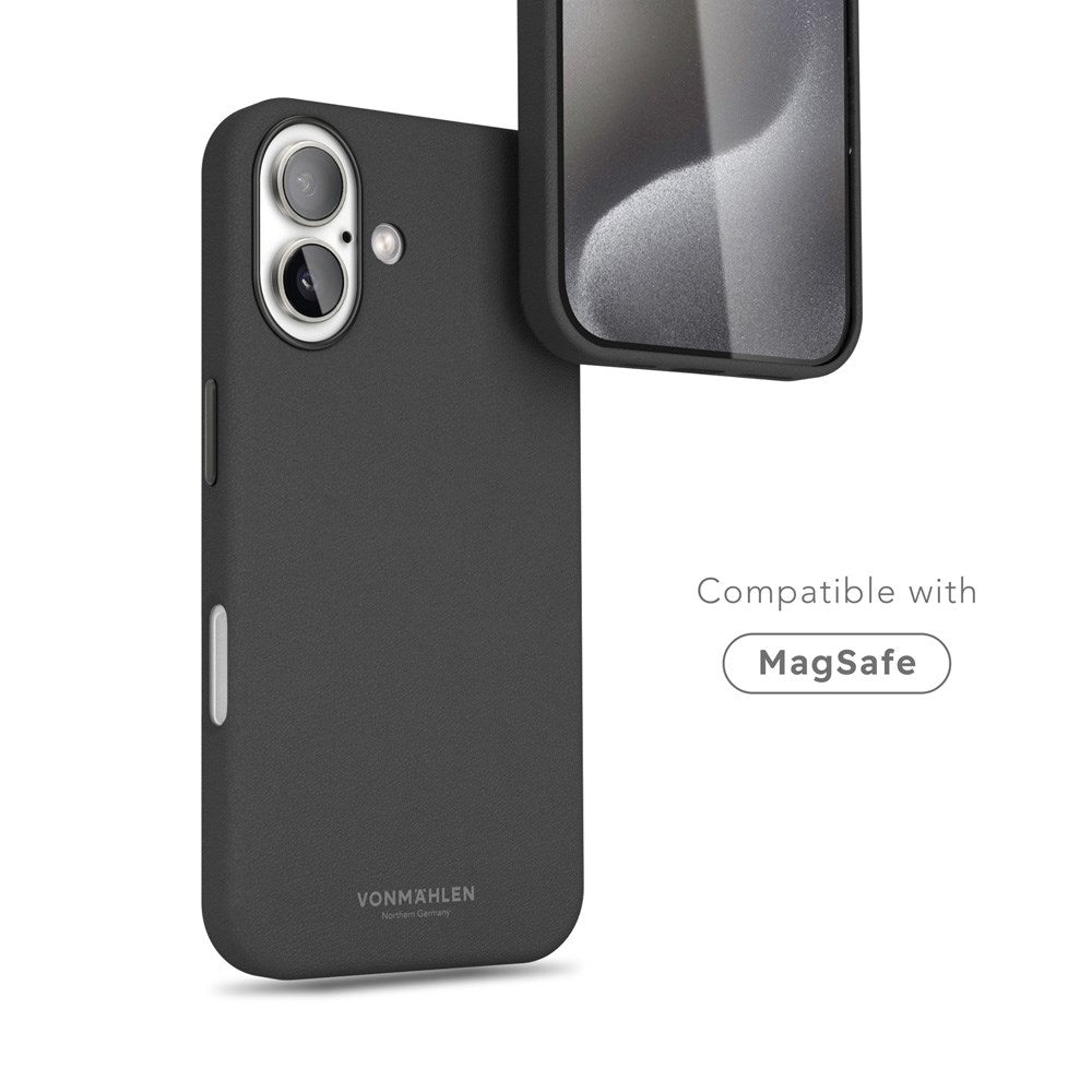 Vonmählen iPhone 16 Like Leather Bagside Cover - MagSafe Kompatibel - Black