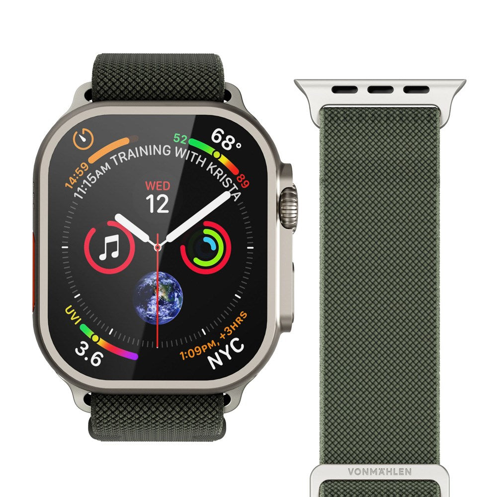 Vonmählen Apple Watch (42/44/SE/45/46/49mm) Classic Nylon Loop Urrem - Olive