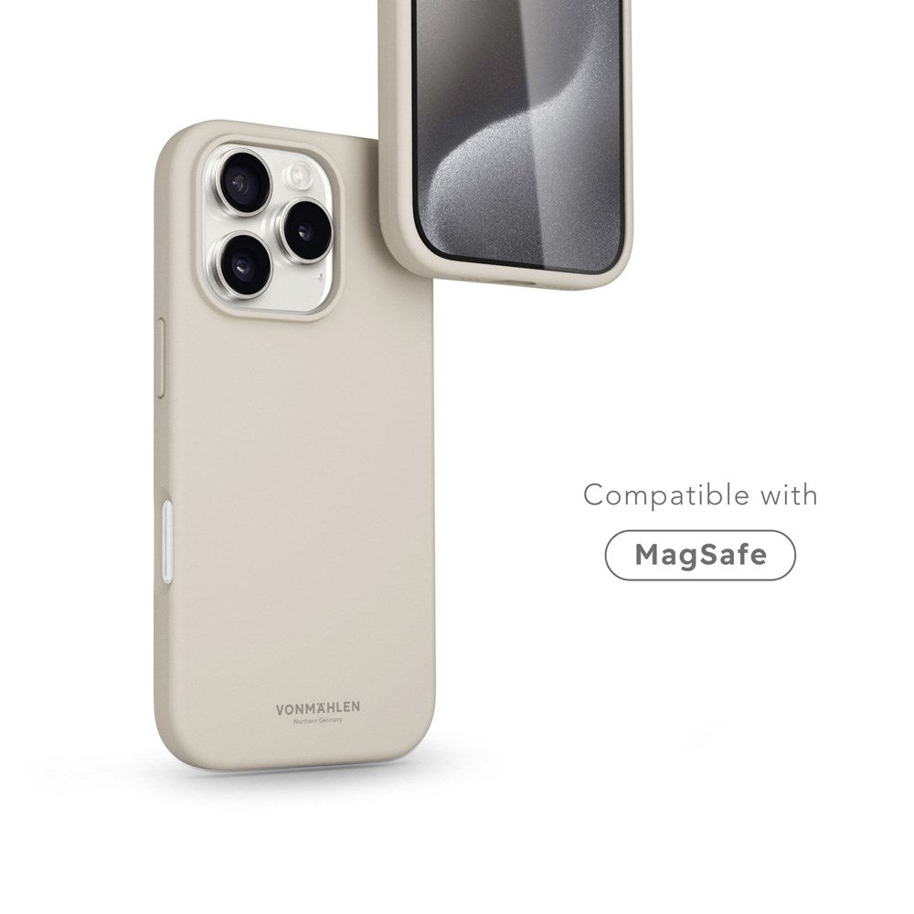 Vonmählen iPhone 16 Pro Eco Silikone Bagside Cover - MagSafe Kompatibel - Cream