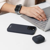 Vonmählen iPhone 16 Pro Eco Silikone Bagside Cover - MagSafe Kompatibel - Navy