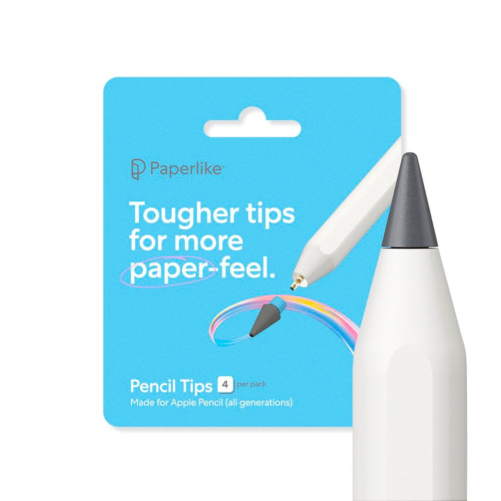 Paperlike - Apple Pencil Spidser til Papirlignende Skærmbeskytter - 4 stk - Grå