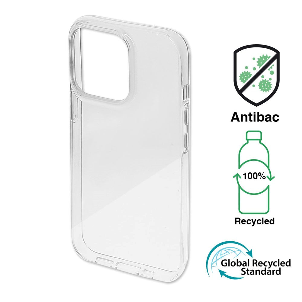 iPhone 14 Pro 4Smarts AntiBac Eco Bagside Cover - 100% Genbrugsplast - Gennemsigtig