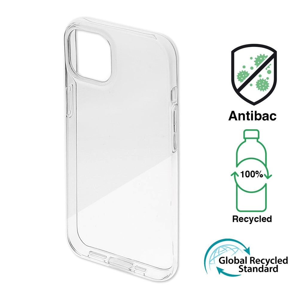 iPhone 14 4Smarts AntiBac Eco Bagside Cover - 100% Genbrugsplast - Gennemsigtig