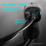 4smarts Media & Assist 2 - Bluetooth FM Transmitter & Biloplader m. USB-C (PD) / USB-A - Sølv