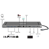 4smarts Universal Tablet / Laptop Stander & 11-i-1 USB-C Hub - Grå