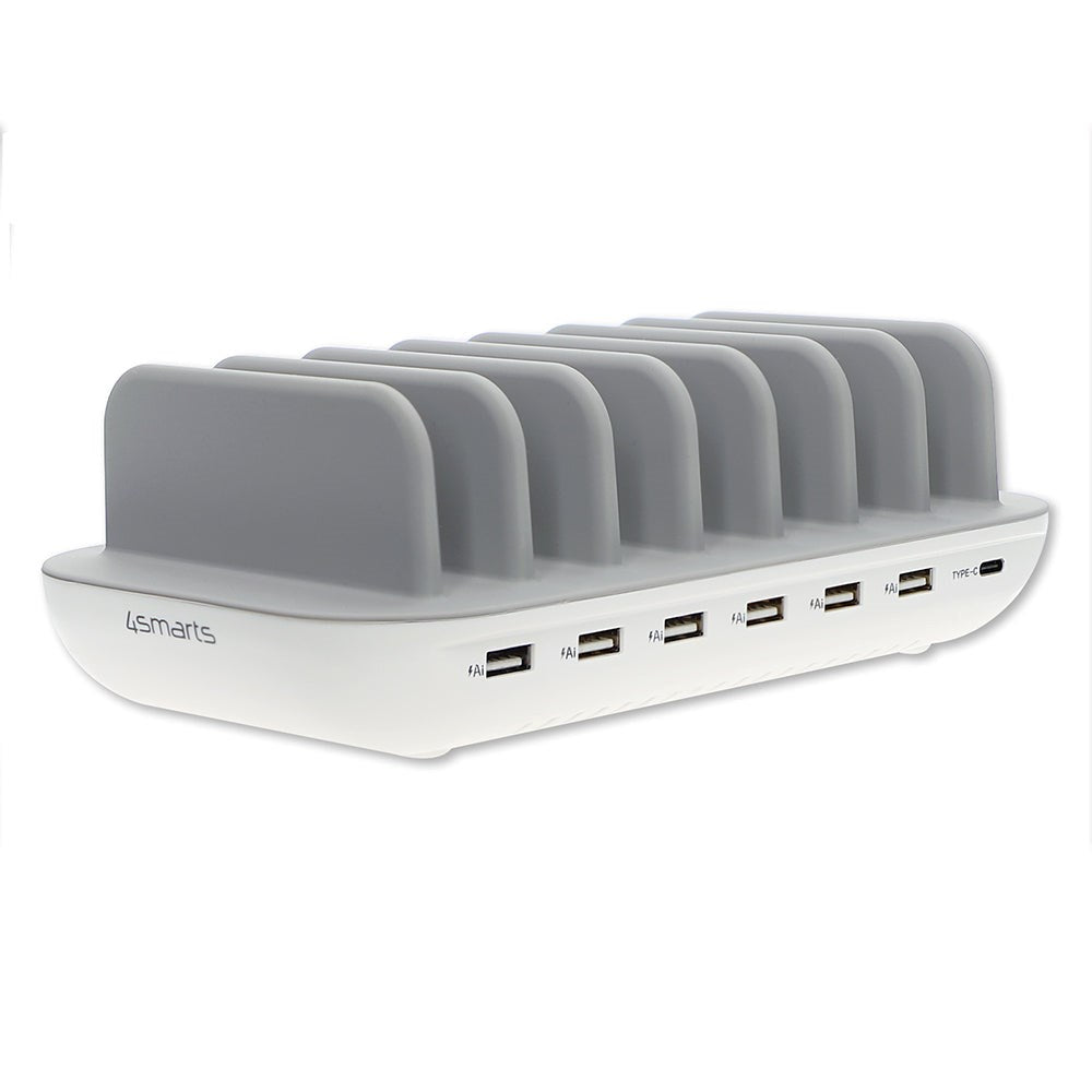 4Smarts 60W Charging Station m. 6 x USB-A & 1 x USB-C - Hvid