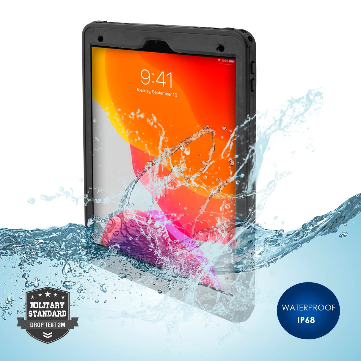 iPad 10.2 (2021 / 2020 / 2019) 4smarts Rugged Waterproof Case Stark (Vandtæt Cover) - Sort