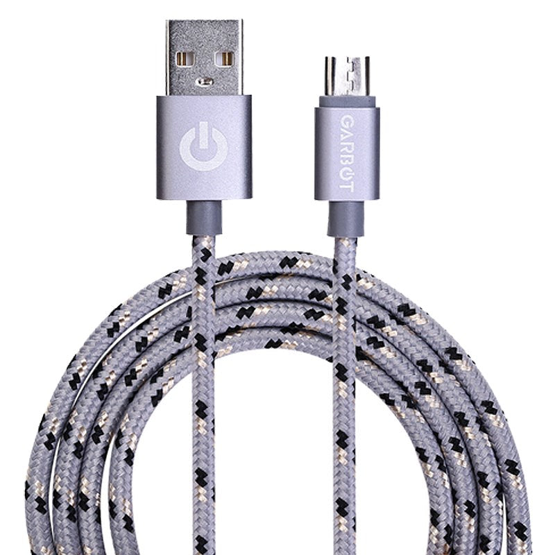 Garbot Grab&Go (2A/10W) USB-A til Micro USB Kabel - 1 m. - Sølv