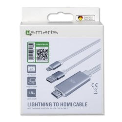 4smarts Lightning til 4K HDMI Kabel 1.8 m - Hvid