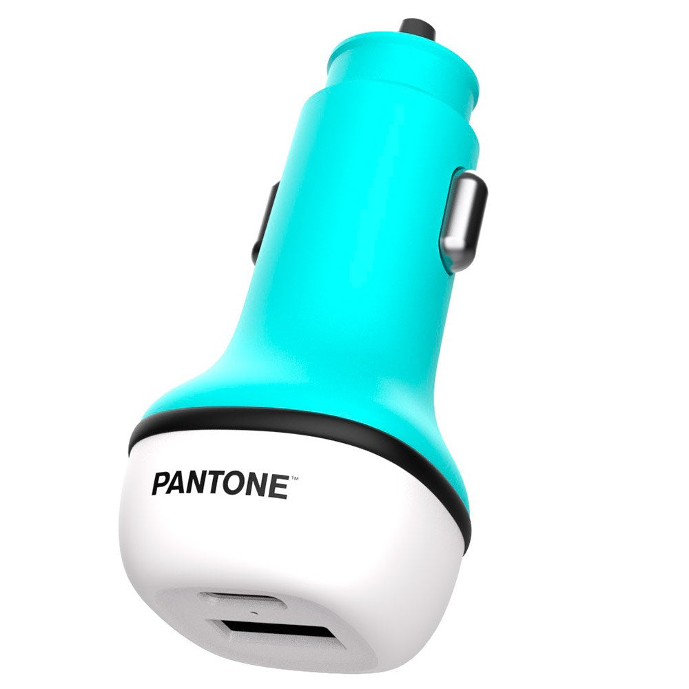 Pantone Biloplader PD 20W med USB-C & USB-A - Turkis