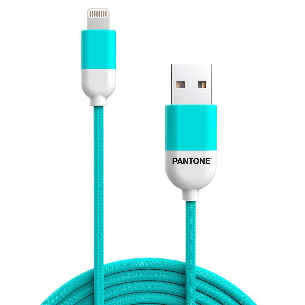 Pantone MFI USB-A til Lightning Kabel 12W - 1.5m - Turkis