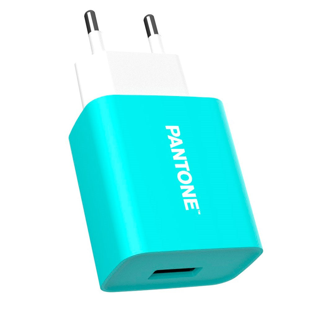 Pantone Vægoplader 10W m. USB-A - Turkis