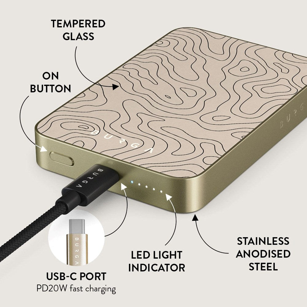 Burga 20W MagSafe PowerBank m. Trådløs Opladning & USB-C Stik - Wild Terrain