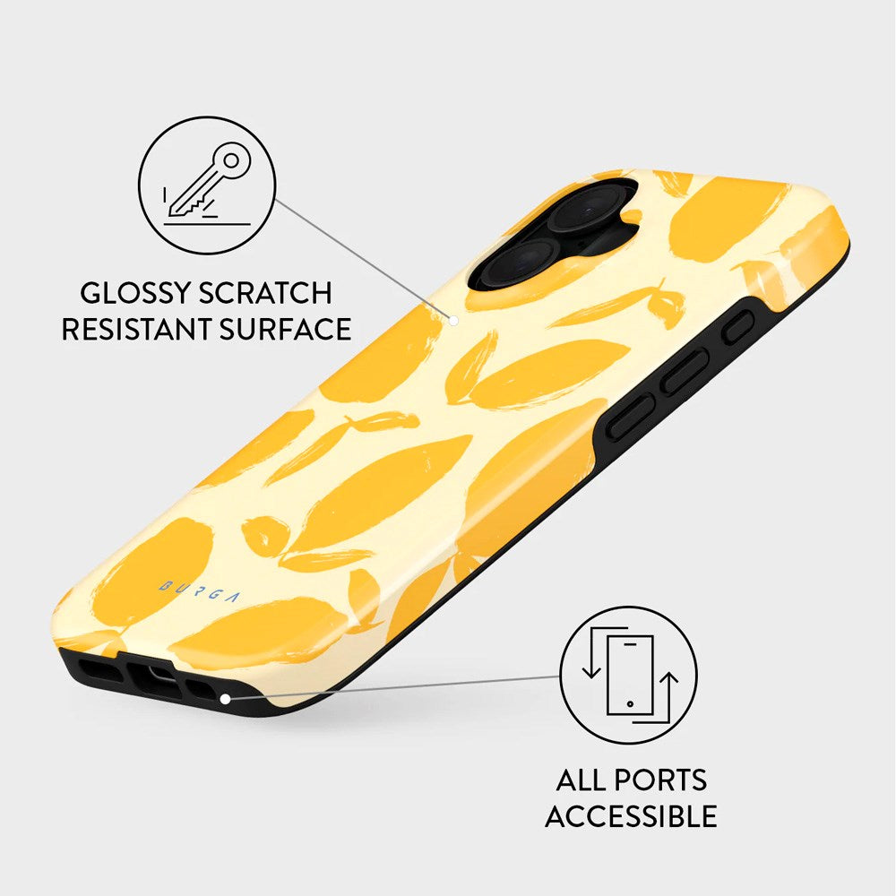 Burga iPhone 16 Tough Fashion Cover - Lemon Tart