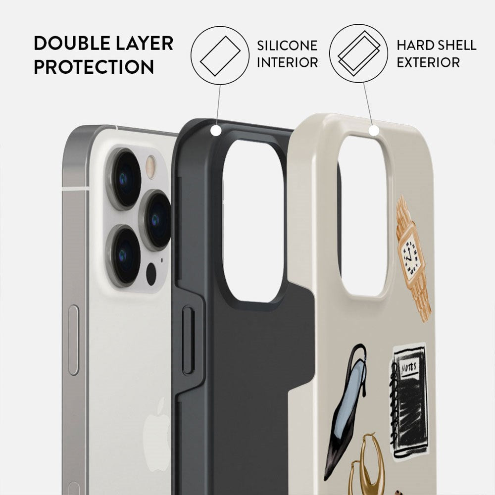 Burga iPhone 14 Pro Tough Fashion Cover - Boss Babe