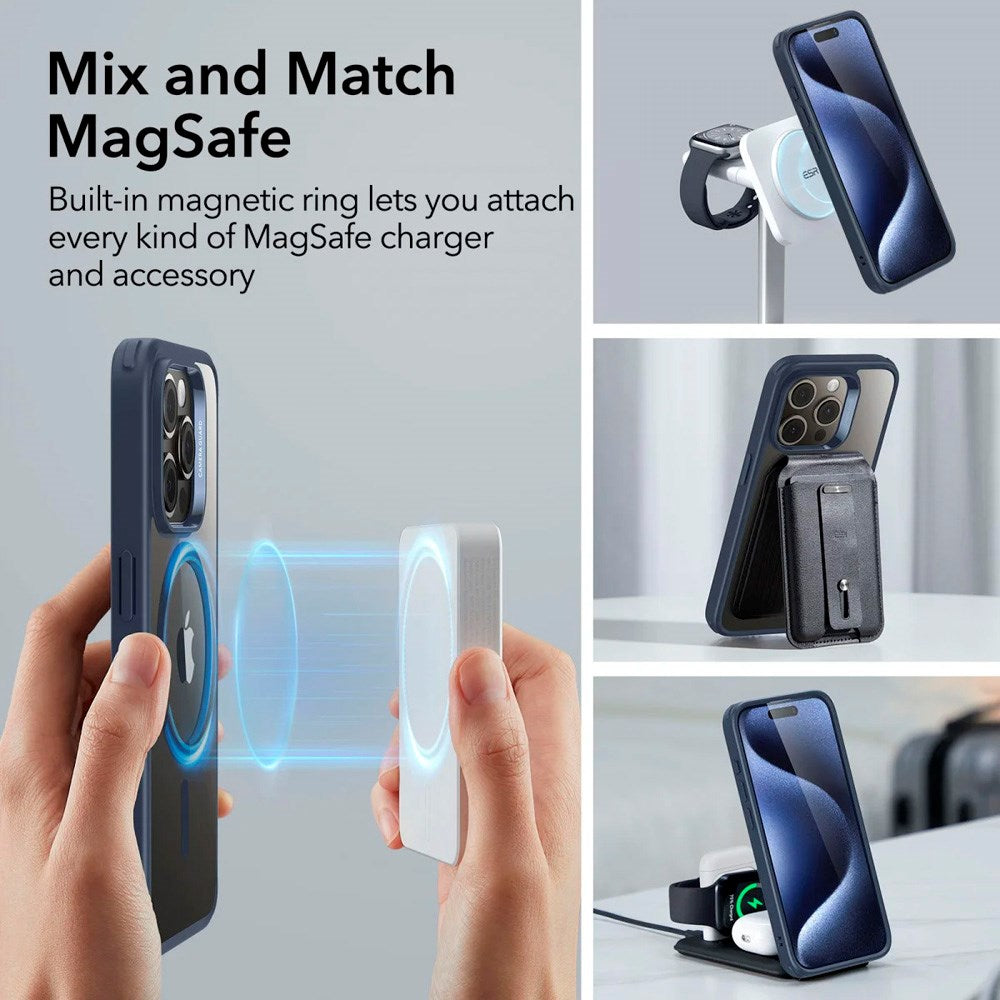 iPhone 15 Pro - ESR Classic Hybrid Cover - MagSafe Kompatibel - Gennemsigtig / Blå - (DEMO)