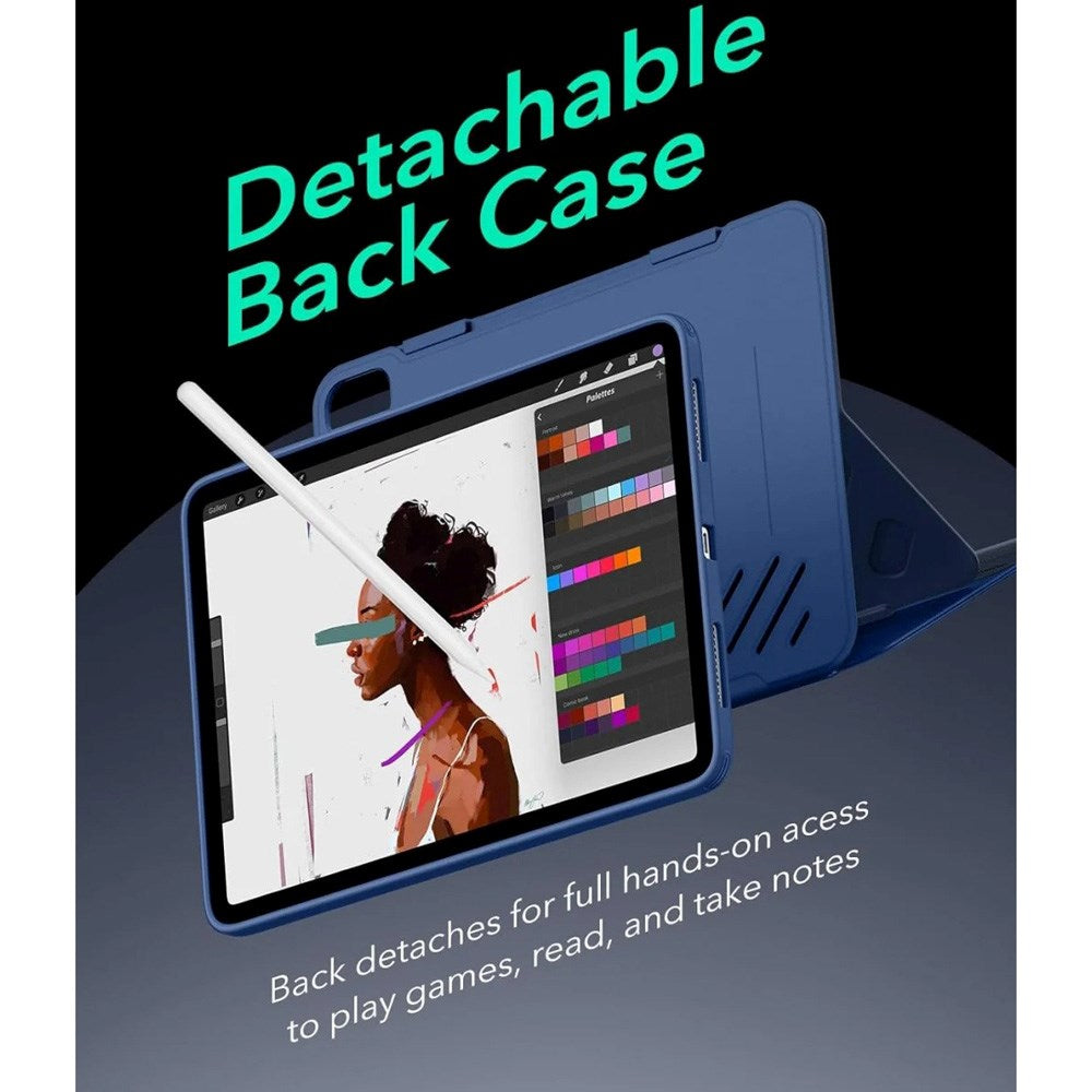 ESR iPad Air 11" (2025 / 2024) / Air 10.9" (2022 / 2020) Shift Flip Cover - Indbygget Aftageligt Bagsidecover - Blå